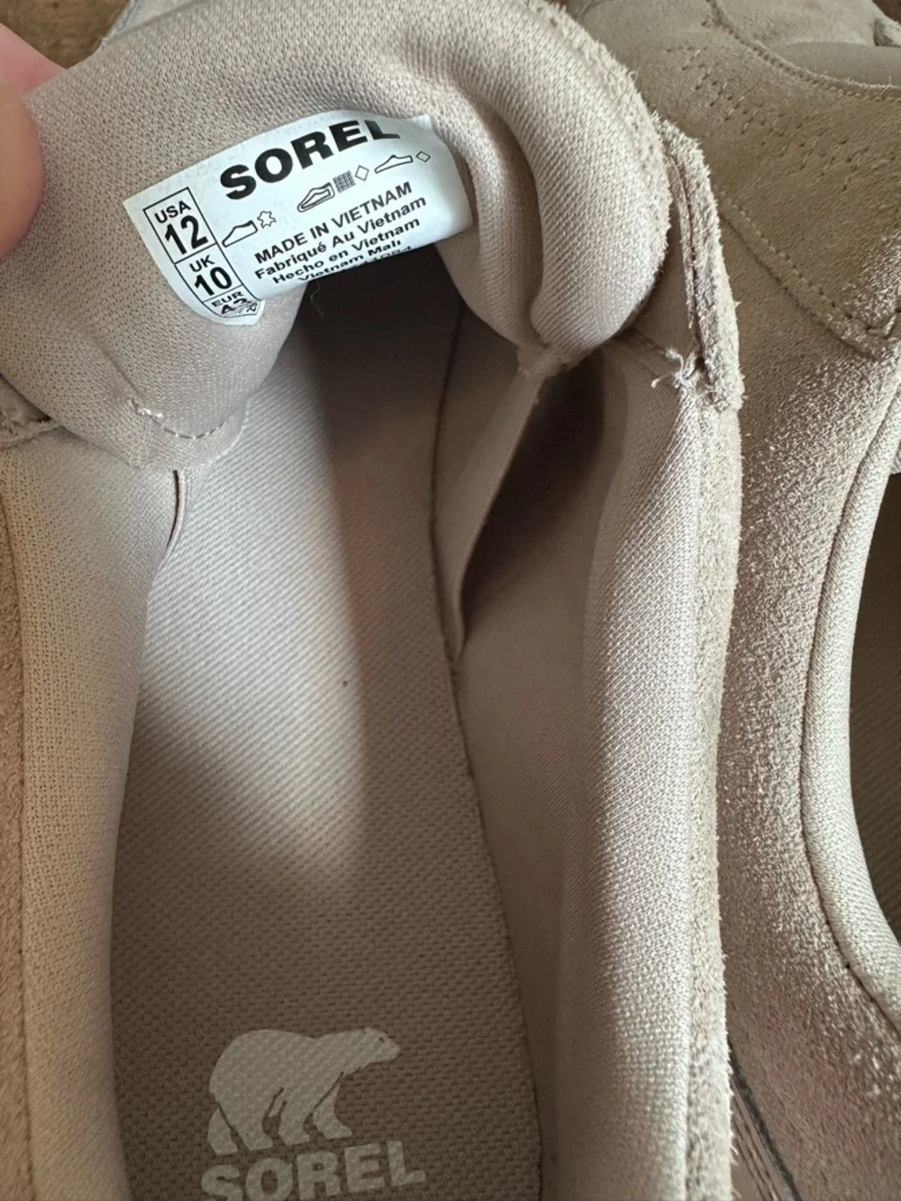 Sorel Light Taupe Slip-On Suede Sneakers size 12